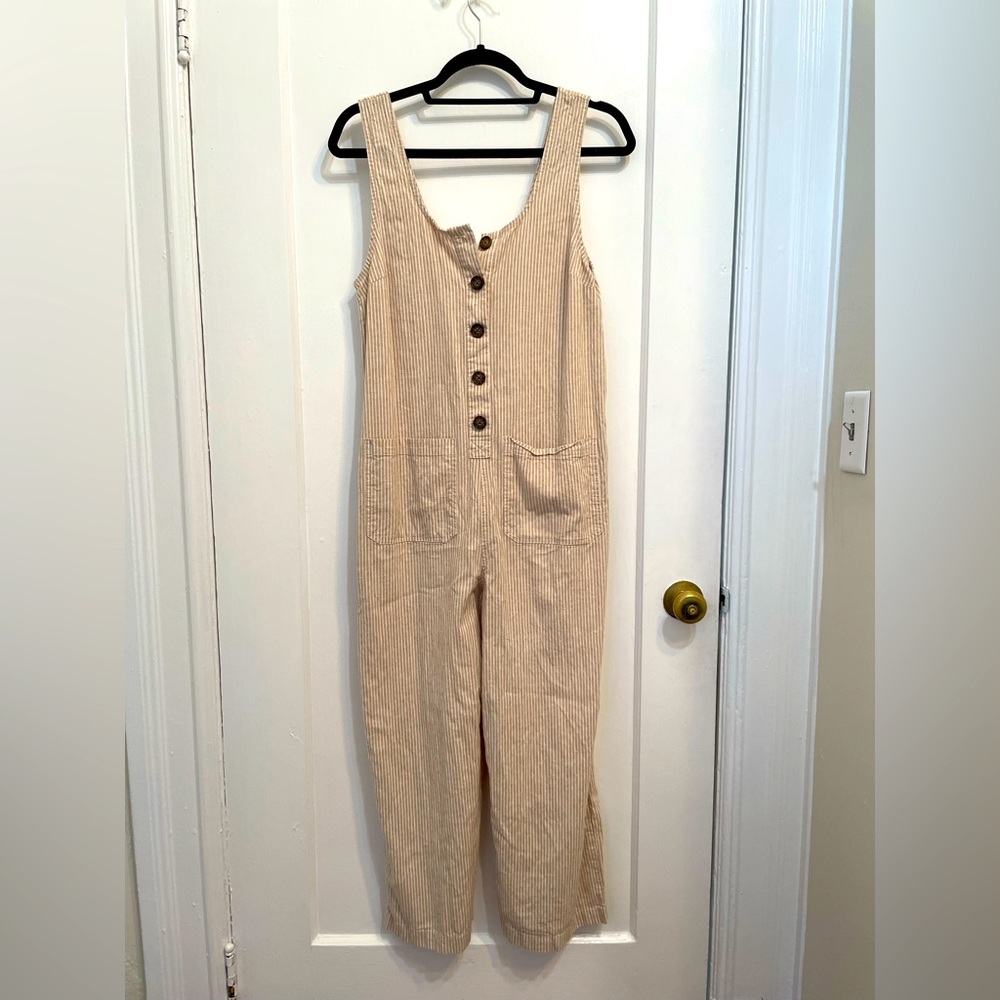 Marine Layer summer striped sleeveless jumpsuit with pockets